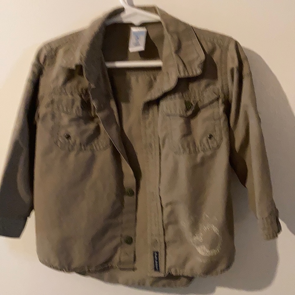 Old Navy distressed shirt. 2t. Roll up sleeves.